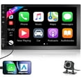 thumbnail image 1 of Podofo Double Din 7'' Touch Screen Car Stereo Radio Carplay Android Auto Car Audio Car Multimedia MP5 Player Bluetooth Mirror Link FM USB,with 12 LED Backup Camera, 1 of 11