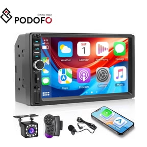 Podofo 7 in Double Din Car Stereo Radio with Wield Apple CarPlay and Android Auto Backup Camera