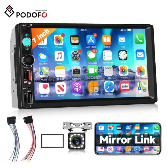 Podofo Double Din Car Stereo Radio 7 inch Touch Screen HD MP5 Car ...