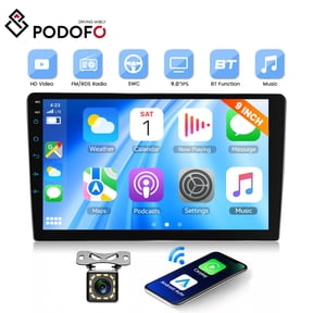 Podofo Double Din 9 in Touch Screen Car Stereo Radio with Wireless Carplay&Android Auto Backup Camera