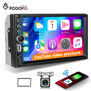 Podofo Double Din 7 in Touchscreen Car Stereo Radio with Wireless Apple CarPlay& Android Auto/ Bluetooth/Backup Camera