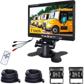 Podofo Rear View Camera Set, 7 Inch LCD Monitor, IP68 Waterproof, 18IR Night Vision, Cable Parking Aid for Trucks/Trailers/Bus/Van/Agriculture/Motorhomes (12-24 Volt)