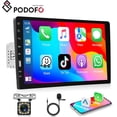 thumbnail image 1 of Podofo 9'' Universal Single Din Touch Screen Car Stereo with Wired CarPlay Android Auto Mirror Link Backup Camera + Mic, 1 of 13