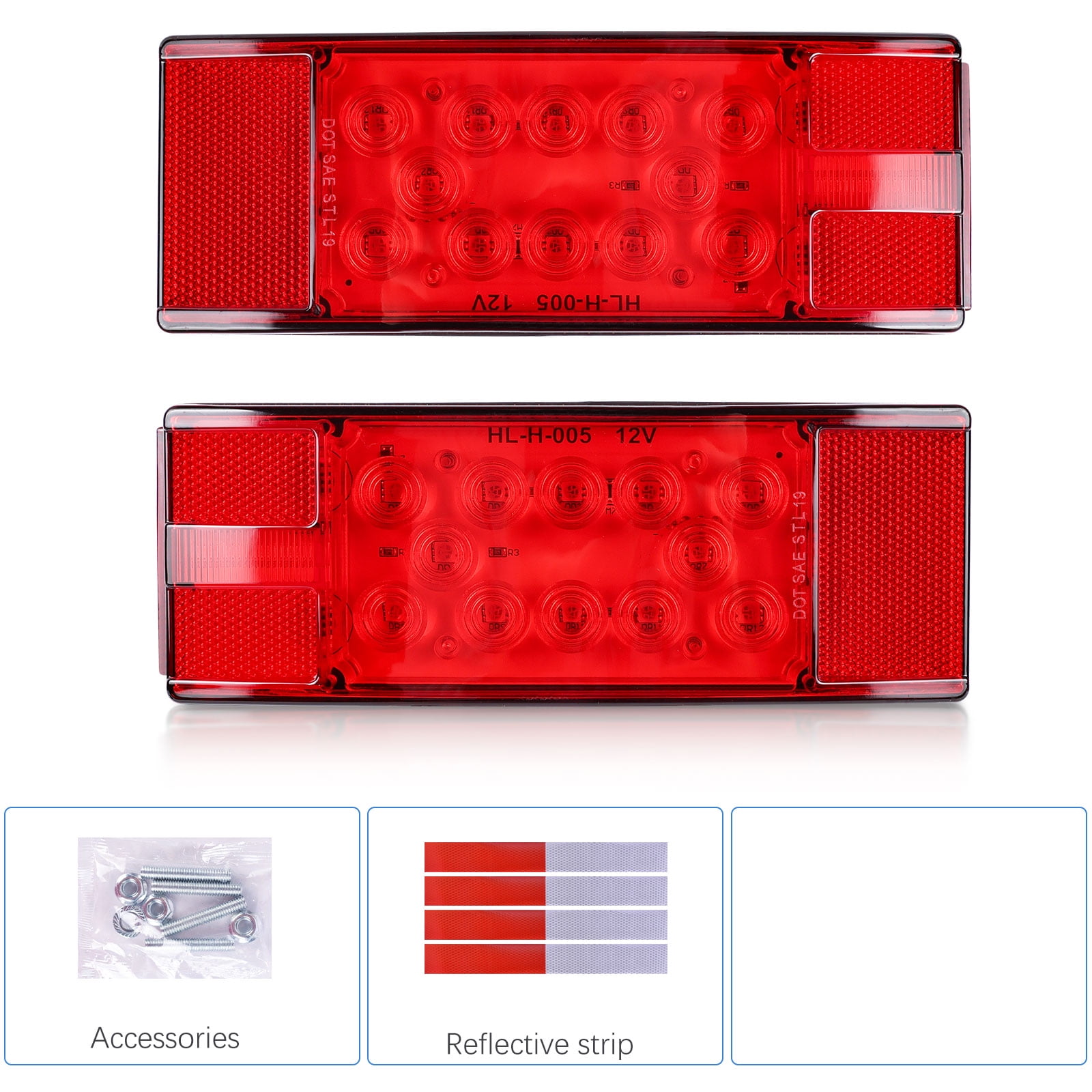 Podofo Waterproof Car Rear Led Submersible Trailer Tail Lights For Boat