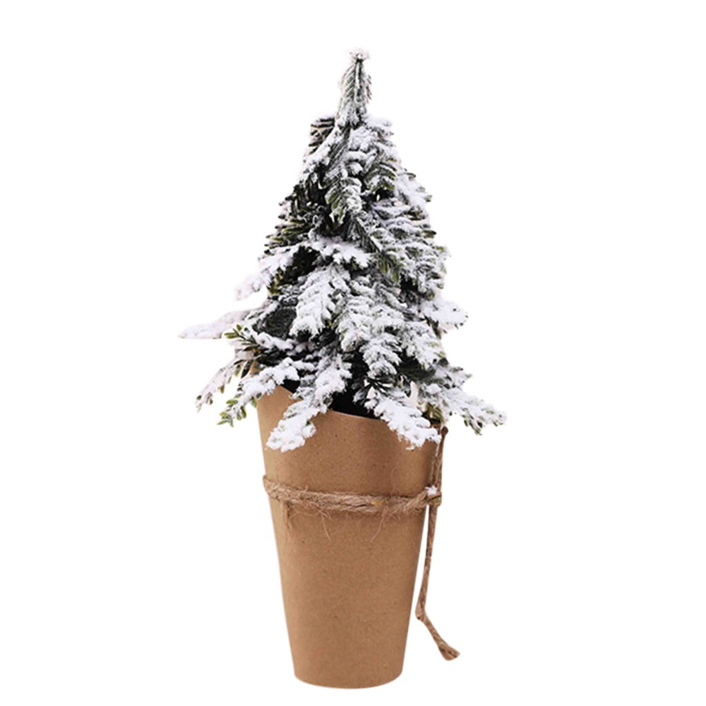Podplug Christmas Decorations Artificial Tabletop Mini Christmas Tree Festival Miniature