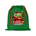 Podplug Christmas Grinch Decorations Cartoon Green Printing Drawstring