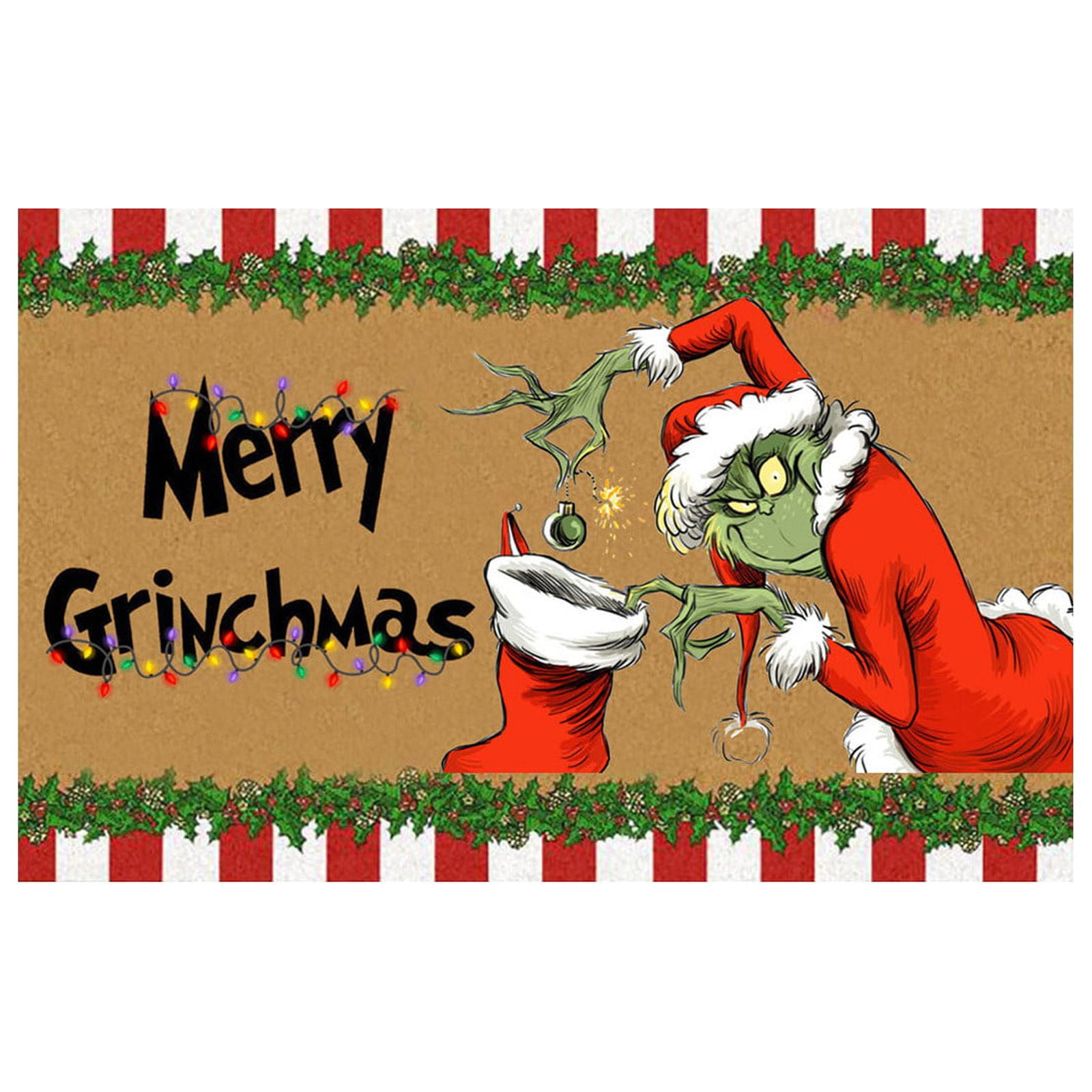 Podplug Christmas Grinch Decorations Christmas Door Mat Outdoor