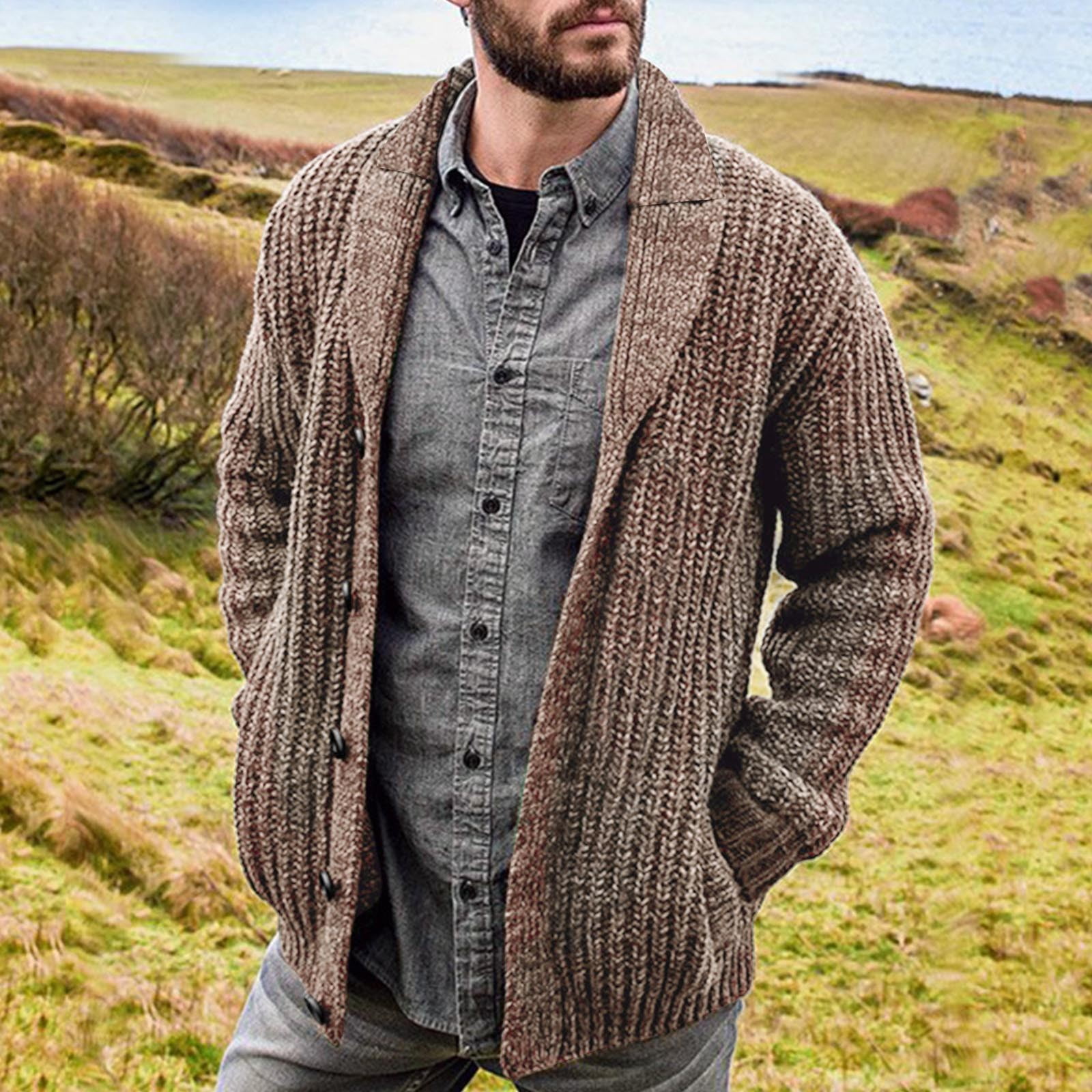 Fashion Mens Cardigan Sweaters Cardigan Europe and America Solid