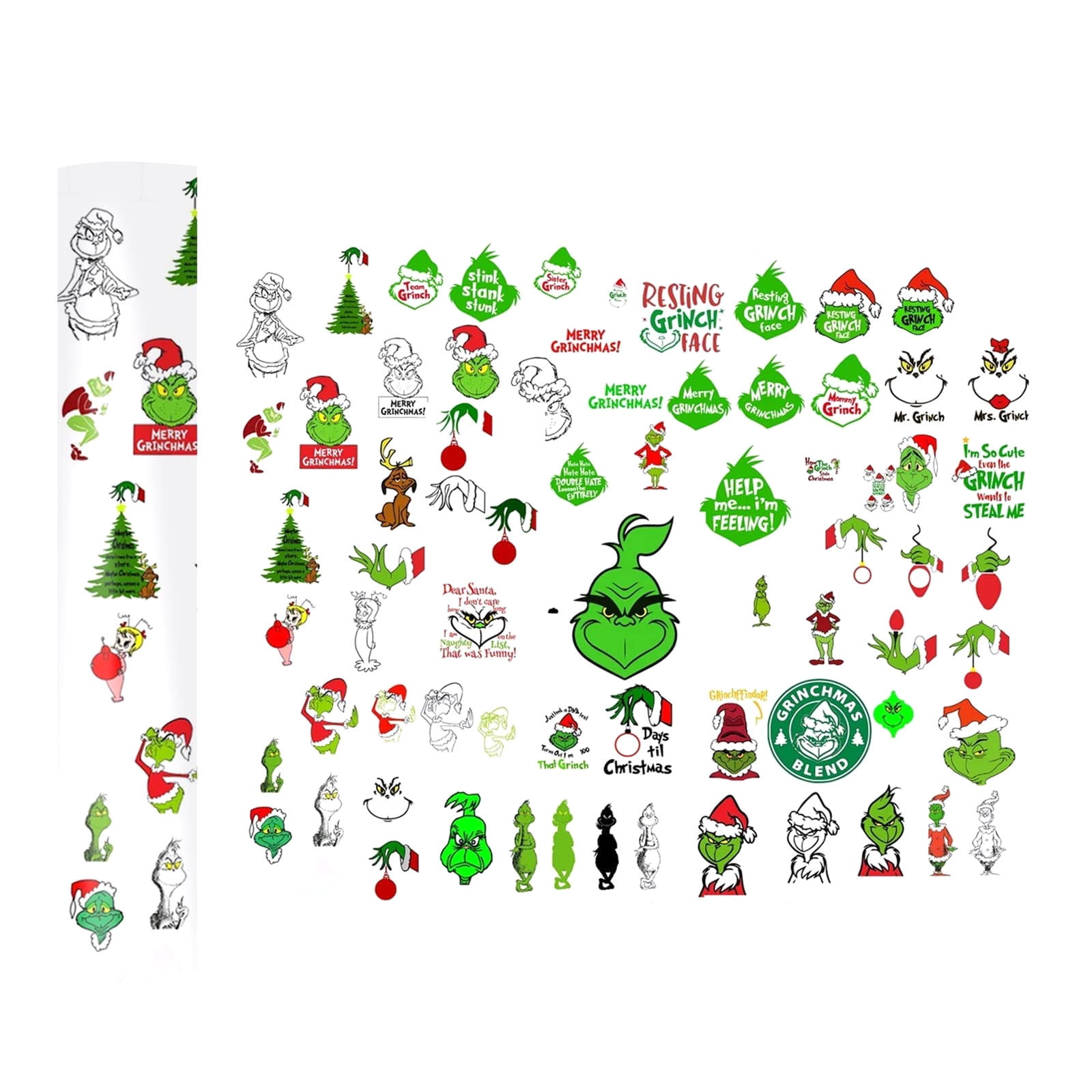 Podplug Grinch Christmas Decorations, Iron On Transfer Heat Transfer Design  Sticker Iron On Vinyl Patches Iron On Transfer Paper for Clothing Hat