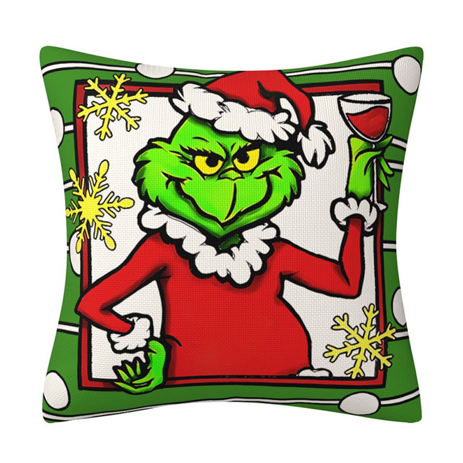 Podplug the Grinch Christmas Decorations, Christmas Pillow Covers 18x18 Inch Pillow Case