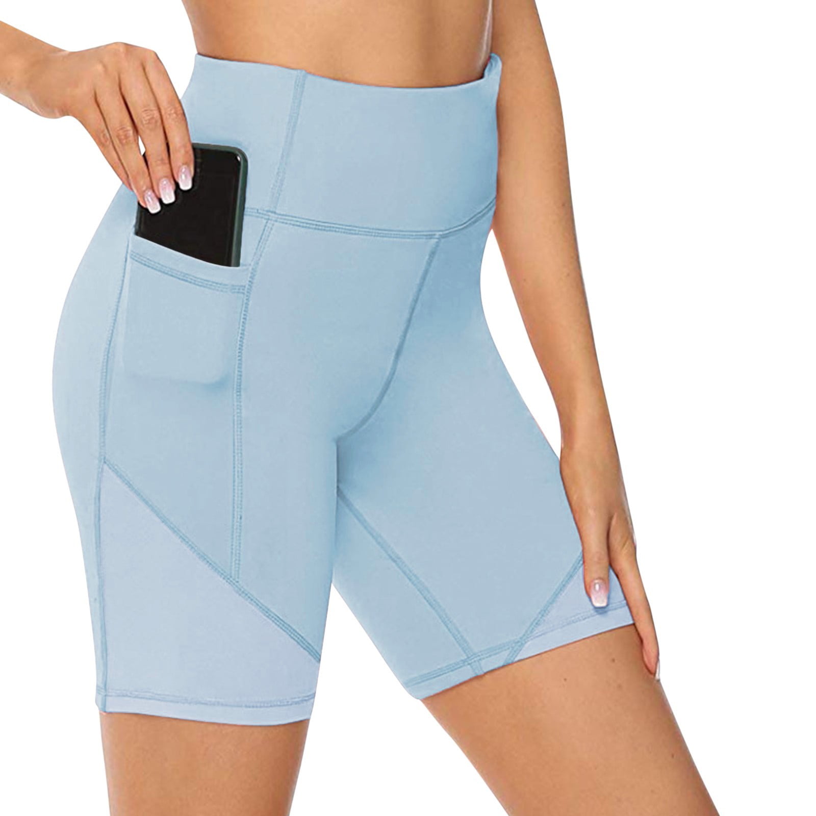 Podplug Yoga Pants with Pockets, Women's High Waist Yoga Short Abdomen  Control Training Running Yoga Pants (Size:XL) 