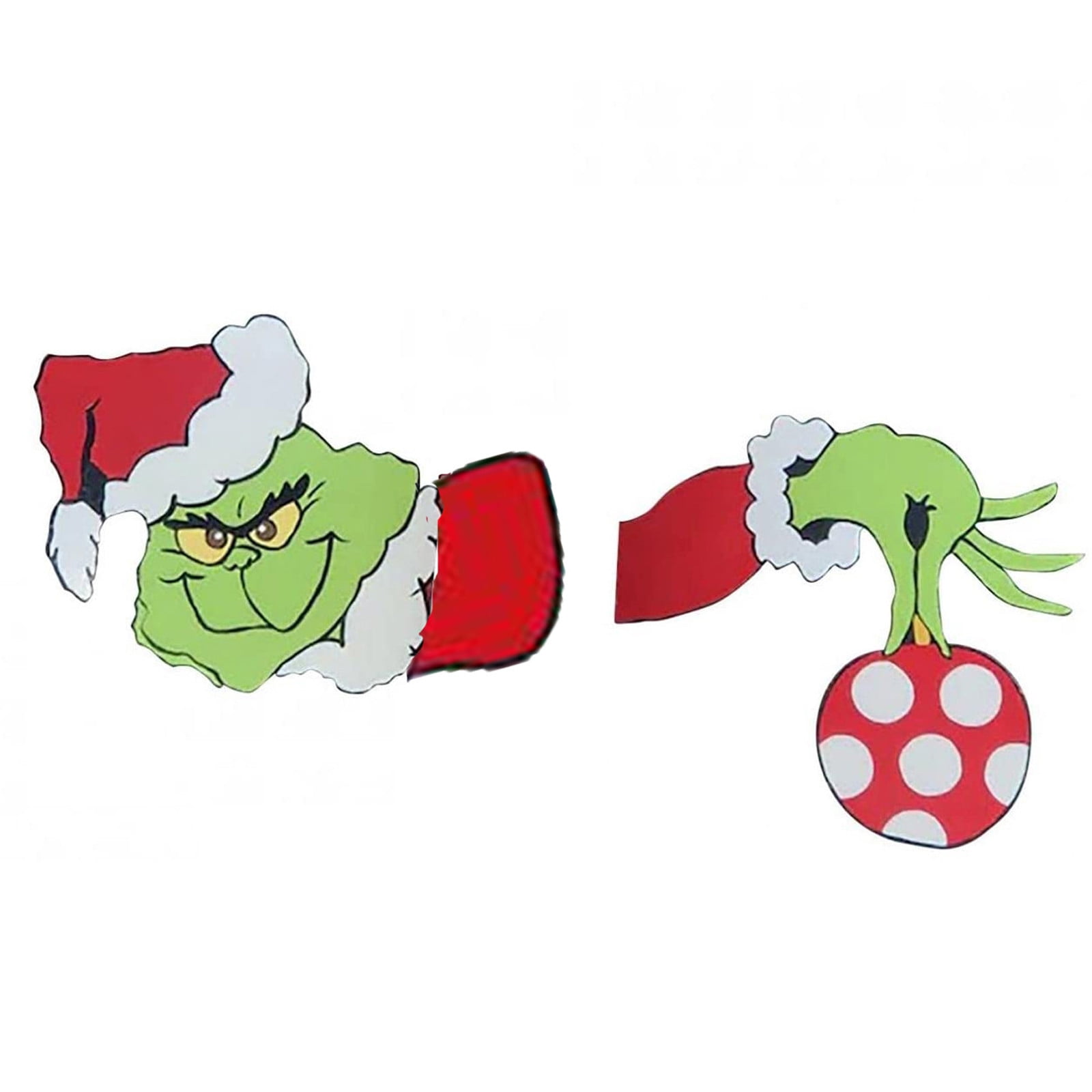 Podplug the Grinch Christmas Decor, Christmas Decorations Fence Peeker