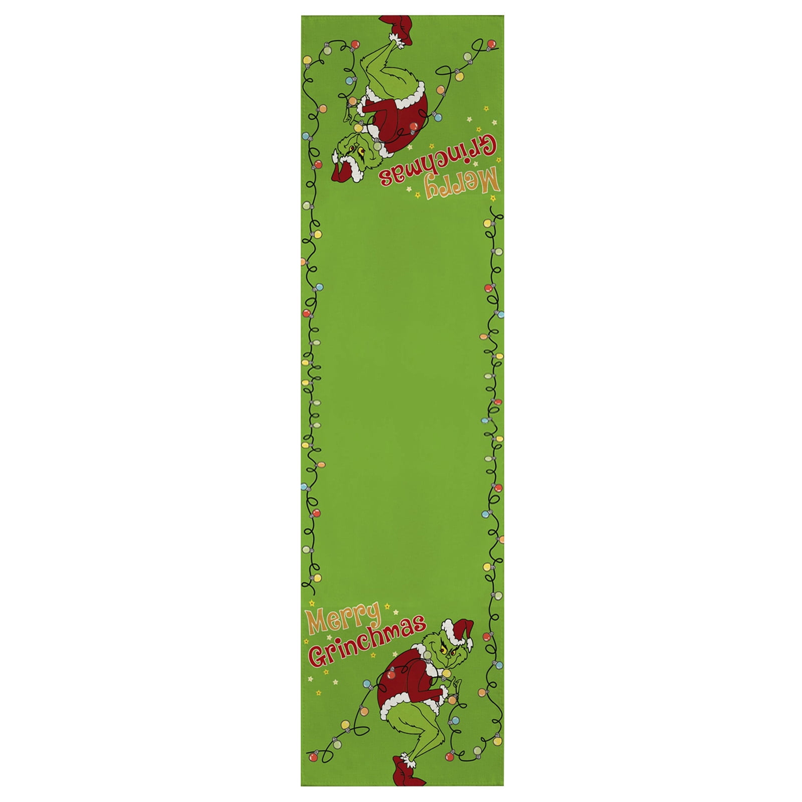 Podplug the Grinch Christmas Decorations, Linen Green Christmas Table