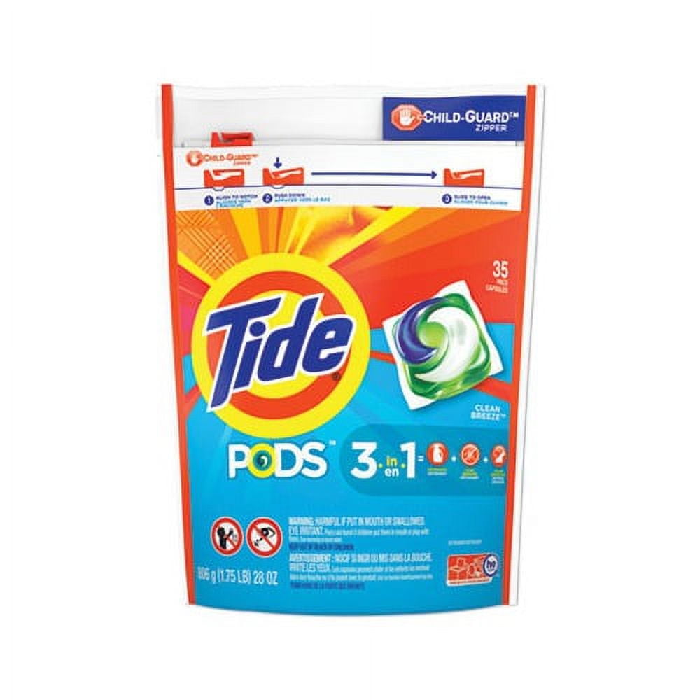 Pods Laundry Detergent Laundry Detergent, Clean Breeze, 35/Pack, 4 Pack