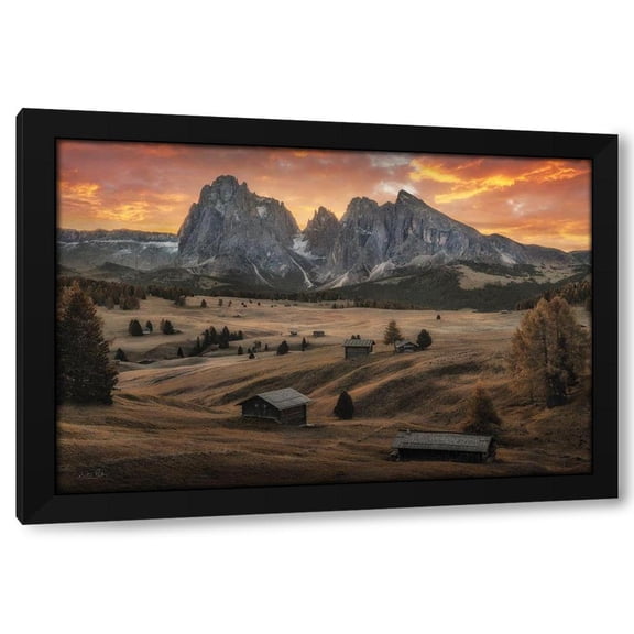 Martin Podt 14x11 Black Modern Wood Framed Wall Art Titled - Seiser Alm Dreamscape