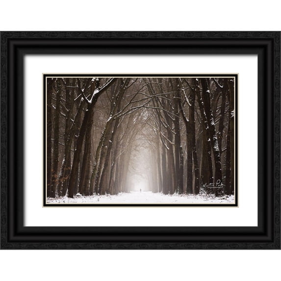 Podt, Martin 14x11 Black Ornate Wood Framed with Double Matting Museum Art Print Titled - Lochem in Winter
