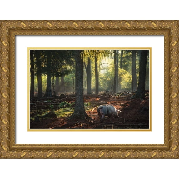 Podt, Martin 14x11 Gold Ornate Wood Framed with Double Matting Museum Art Print Titled - Morning Stroll