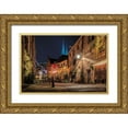 thumbnail image 1 of Podt, Martin 24x17 Gold Ornate Wood Framed with Double Matting Museum Art Print Titled - Winter Nighttime Street 2, 1 of 4