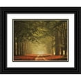 thumbnail image 1 of Podt, Martin 24x19 Black Ornate Wood Framed with Double Matting Museum Art Print Titled - Misty Walk, 1 of 4