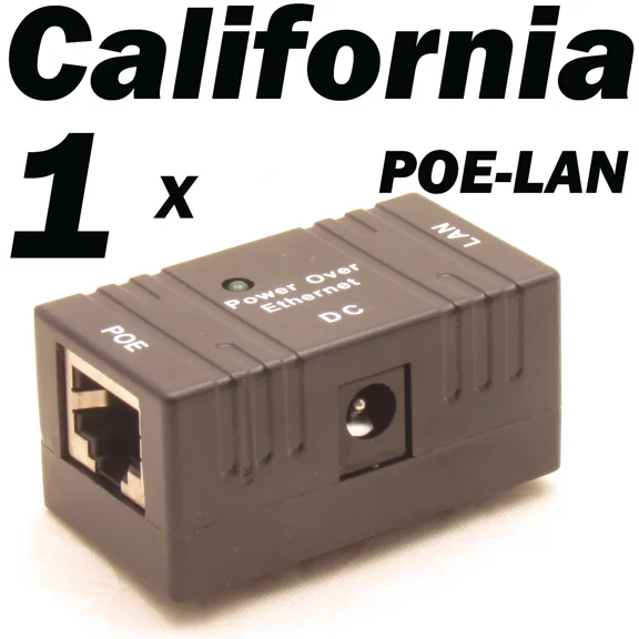 Poe Injector Splitter Over Ethernet Adapter For Ip Camera Lan Network Dc Black
