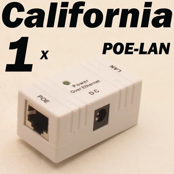 Poe Injector Splitter Over Ethernet Adapter For Ip Camera Lan Network Dc White
