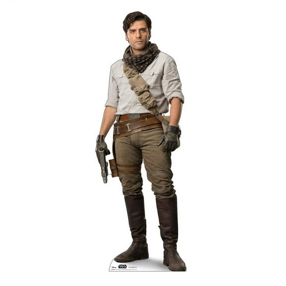 Life-size Cardboard Standup of Poe (Star Wars IX) with dimensions of 70" x 24"