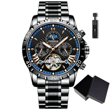 Poedagar Brand Luxury Tourbillon Mechanical Watch for Men Waterproof Luminous Watches Male Wristwatch