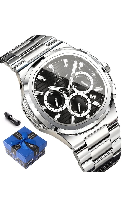 Business Man Wristwatch Date Chronograph Waterproof Luminous Luxury Men Watch Stainless Steel Quartz Men's Watches Male