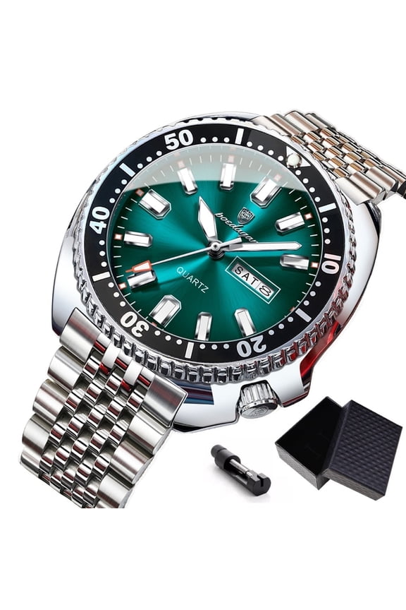 Business Men Watch Date Week Waterproof Luminous Luxury Man Wristwatch Sports Stainless Steel Men's Quartz Watches Male