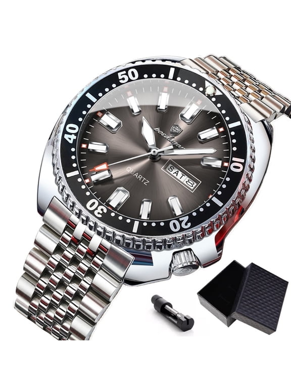 Business Men Watch Date Week Waterproof Luminous Luxury Man Wristwatch Sports Stainless Steel Men's Quartz Watches Male