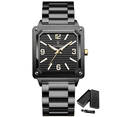 thumbnail image 1 of Poedagar Business Men's Personality Square Simple Dial Luminous Pointer Waterproof Quartz Stainless Steel Watch, 1 of 6