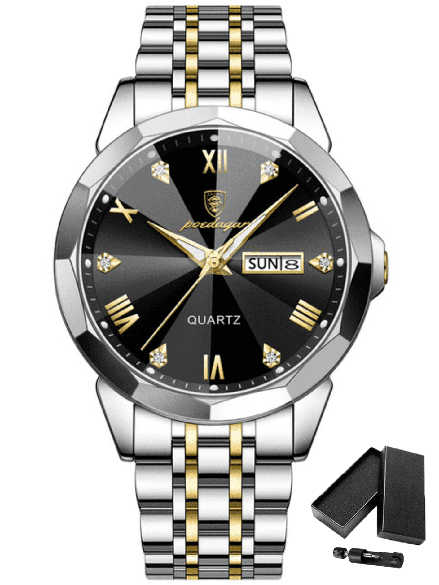 Elegant Stainless Steel Quartz Watch with Calendar Water Resistant X-GEQCK Elegant Dual Calendar Women main image 2