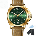 thumbnail image 1 of Poedagar Leather Strap Men's Luxury Sports Waterproof Luminous Date Chronograph Quartz Watch, 1 of 6