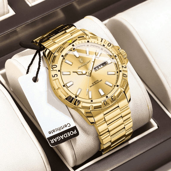 Poedagar Luxury Military Sports Waterproof Luminous Date Week Men's Blue Quartz Watches