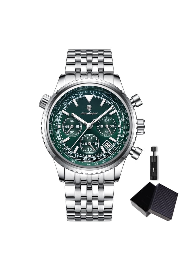 Man Wristwatch Sport Quartz Stainless Steel Male Watches Waterproof Chronograph Watch