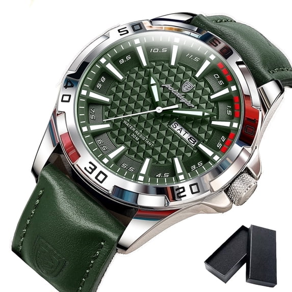 Poedagar Man Wristwatch Waterproof Luminous Date Week Watch For Men Quartz Sport Leather Men's Watch