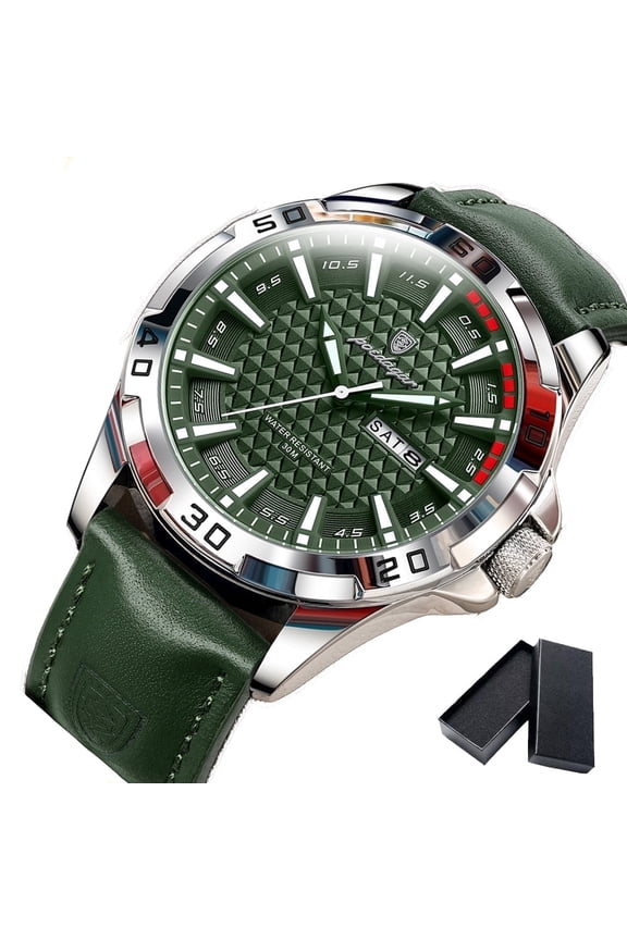 Man Wristwatch Waterproof Luminous Date Week Watch For Men Quartz Sport Leather Men's Watch