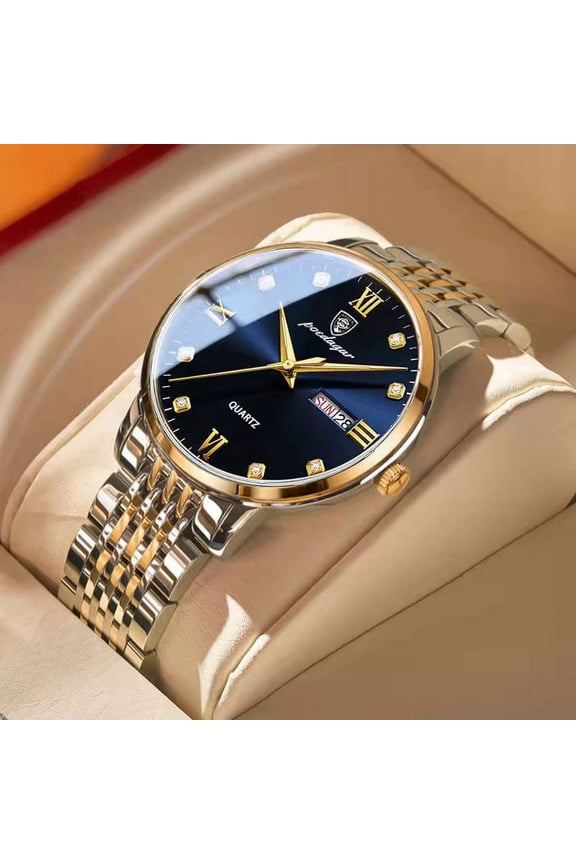 Men Watch Luxury Waterproof Luminous Date Week Stainless Steel Mens QuartzWatches for Men Business Relogio Masculino