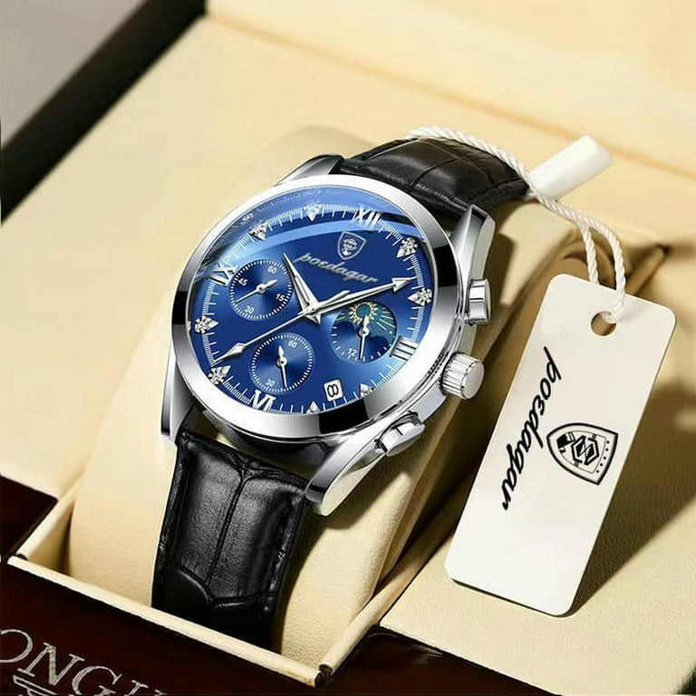 Poedagar Men Watch Sport Chronograph Fashion Date Quartz Wristwatch Top Swiss Brand Luxury Waterproof Luminous Steel Band Watch - Quartz Wristwatches