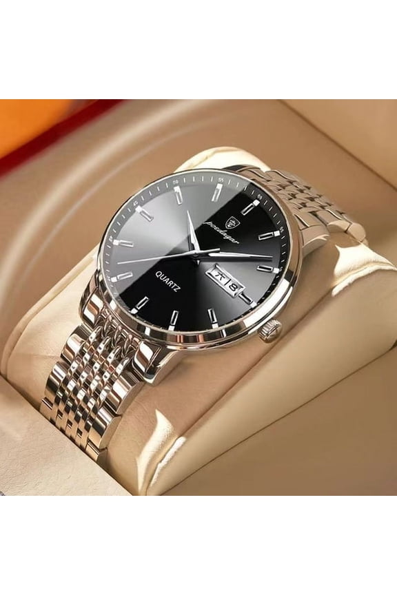 Men Watch Top Brand Luxury Waterproof Luminous Men Stainless Quartz Wristwatch Sport Man Watch Date Week Business Clock - Quartz Wristwatches