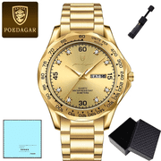 Poedagar رجل الأعمال الفاخرة الكلاسيكية الرياضة للماء مضيئة تاريخ عرض الكوارتز ووتش