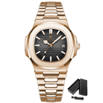 thumbnail image 1 of Poedagar Men's Business Luxury Square Classic Stainless Steel Luminous Hands Waterproof Calendar Display Quartz Watch, 1 of 6