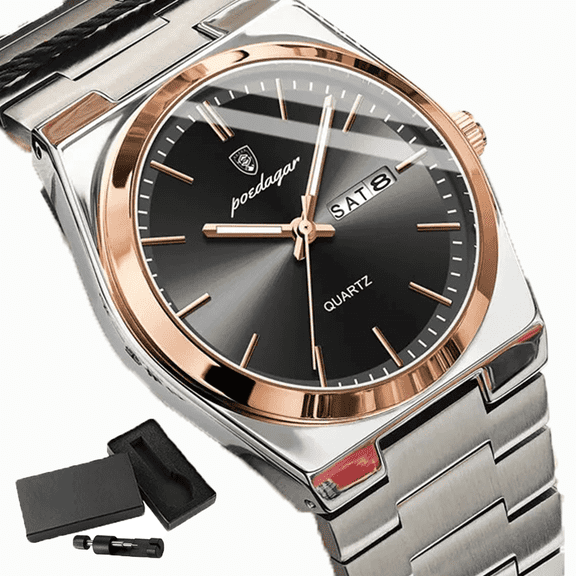 Poedagar Men's Personality Ultra-Thin Simple Casual Waterproof Luminous Calendar Quartz Watch