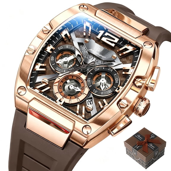 Poedagar Men's Watches Luminous Waterproof Silicone Date Sports Male Watch Chronograph Quartz Casual Men Wristwatch