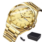 Poedagar Men's Watches Stainless Steel Waterproof Luminous Man Watch Date Week Classic Trendy Quartz Men Wristwatch