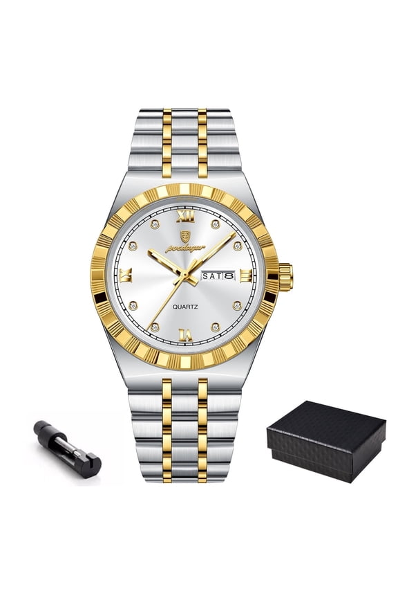 Sport Wrist Watch For Man Waterproof Luminous Dual Calendar Date Men Watch Quartz Stainless Steel Male Watches