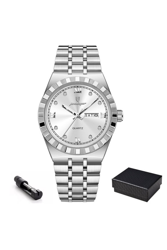 Sport Wrist Watch For Man Waterproof Luminous Dual Calendar Date Men Watch Quartz Stainless Steel Male Watches