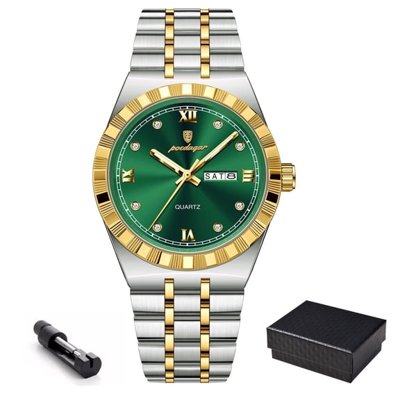 Poedagar Sport Wrist Watch For Man Waterproof Luminous Dual Calendar Date Men Watch Quartz Stainless Steel Male Watches