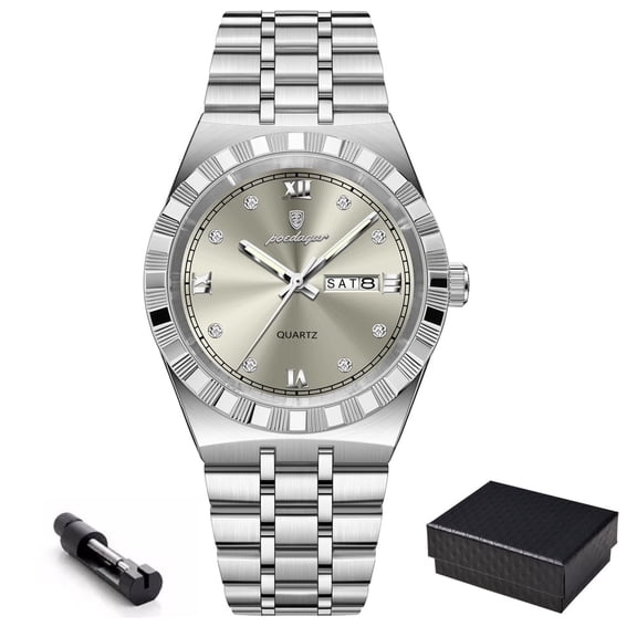 Poedagar Business Luxury Watch Men Sport Waterproof Luminous Quartz Man Watch Steel Strap Calendar Male Clock