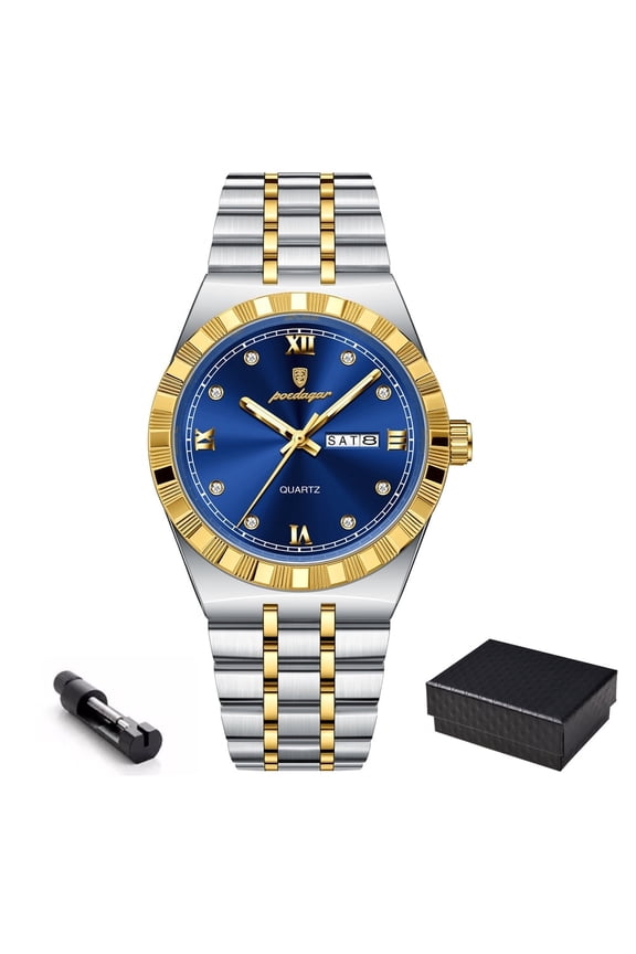 Sport Wrist Watch For Man Waterproof Luminous Dual Calendar Date Men Watch Quartz Stainless Steel Male Watches